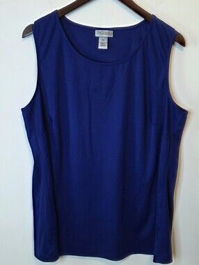 Maggie Barnes For Catherines Royal Blue Scoop Neck Sleeveless Tank Size 1X